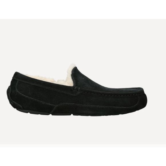 UGG NWOT Ascot Slippers, Black, Mens Size 7/ Womens Size 8.5, MSRP $160 - Picture 1 of 9